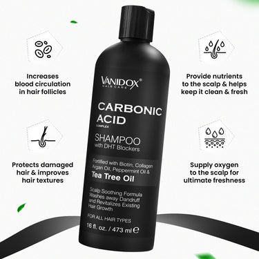 Carbonic Acid Shampoo | Revitalizes Hair Growth | Scalp Soothing Formula | Washes away Dandruff